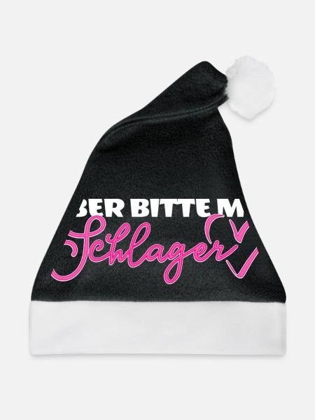 Schlagerherz Aber bitte mit Schlager - Weihnachtsmütze - Schwarz/Weiß