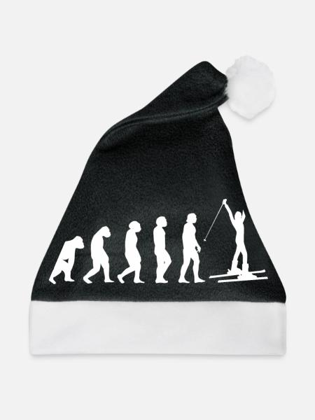 Ski fahren Skifahrer Skier Evolution Ski Skifahren - Weihnachtsmütze - Schwarz/Weiß - Vorne