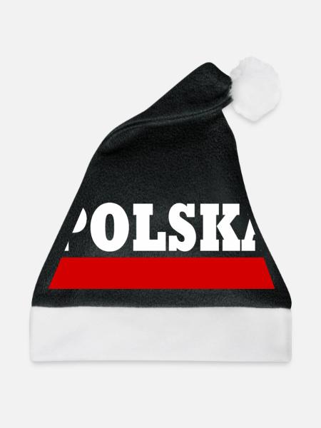Polska - Weihnachtsmütze - Schwarz/Weiß - Vorne
