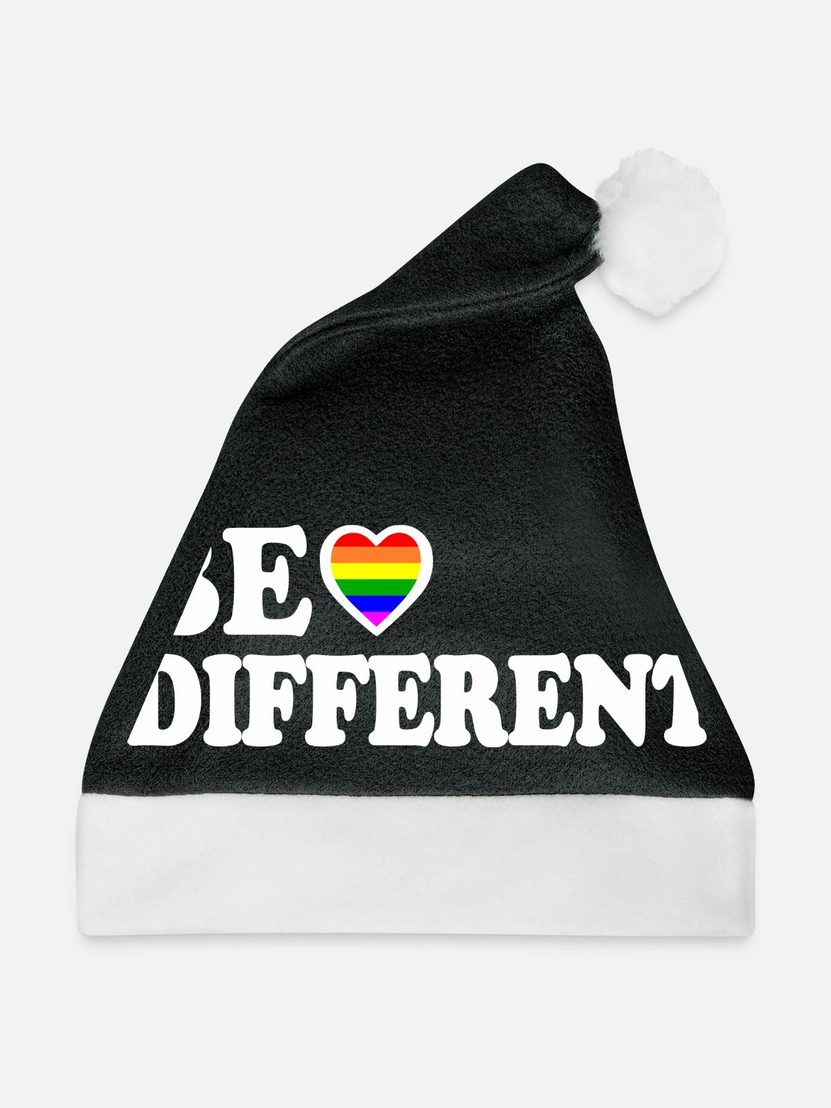 Be different - Weihnachtsmütze - Schwarz/Weiß - Vorne