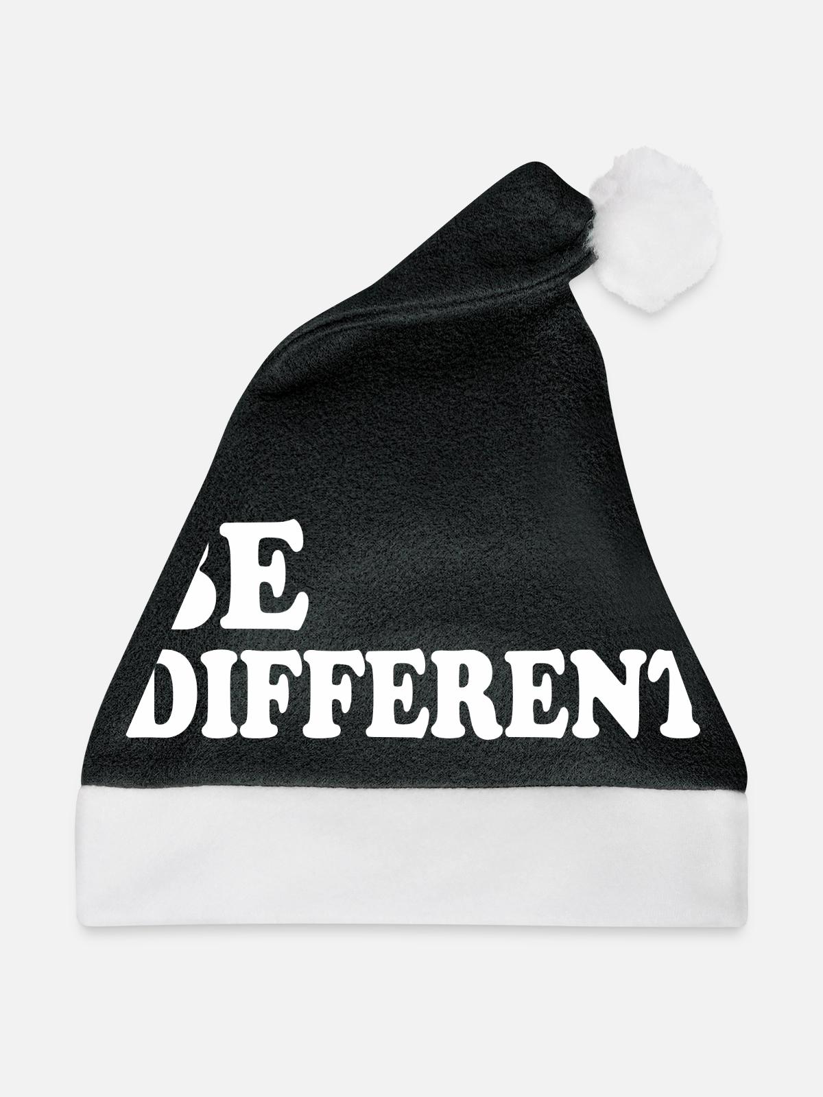 Be different - Weihnachtsmütze - Schwarz/Weiß - Vorne