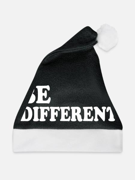 Be different - Weihnachtsmütze - Schwarz/Weiß - Vorne