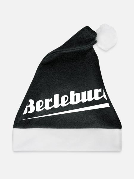 Berleburg - Textdesign mit Stadtnamen - Weihnachtsmütze - Schwarz/Weiß