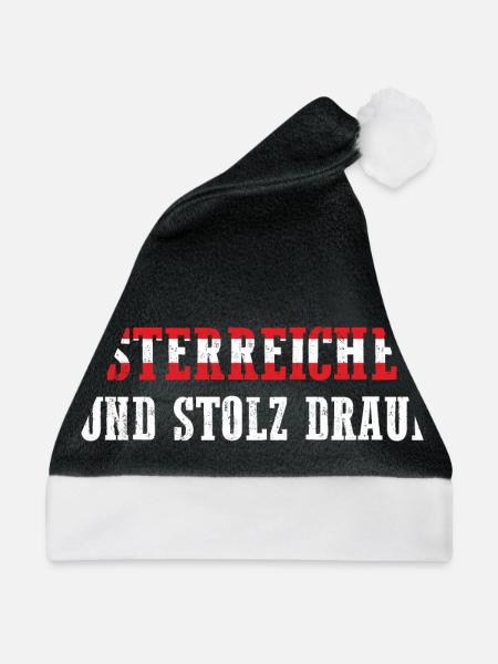 Österreicher Österreich - Weihnachtsmütze - Schwarz/Weiß - Vorne