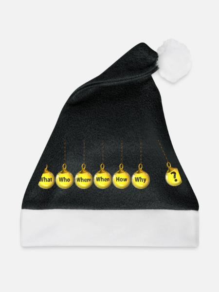 Fragen - Weihnachtsmütze - Schwarz/Weiß