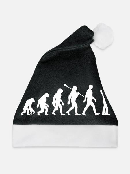 Evolution - Trompete - Musiker - Blasinstrument - Weihnachtsmütze - Schwarz/Weiß - Vorne