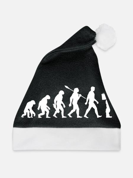 Evolution - Imker - Bienen - Bienenzucht - Weihnachtsmütze - Schwarz/Weiß - Vorne