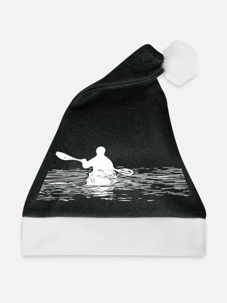 Paddler im Kanu Sonnenuntergang Kayakfahrer - Weihnachtsmütze - Schwarz/Weiß