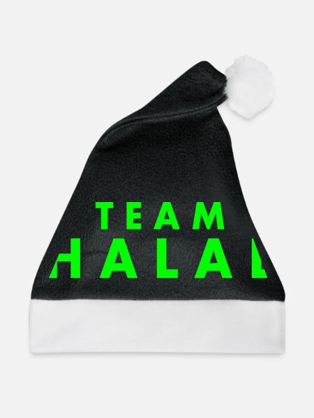 Team halal - Weihnachtsmütze - Schwarz/Weiß - Vorne