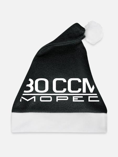 80 ccm Moped Emblem - Weihnachtsmütze - Schwarz/Weiß