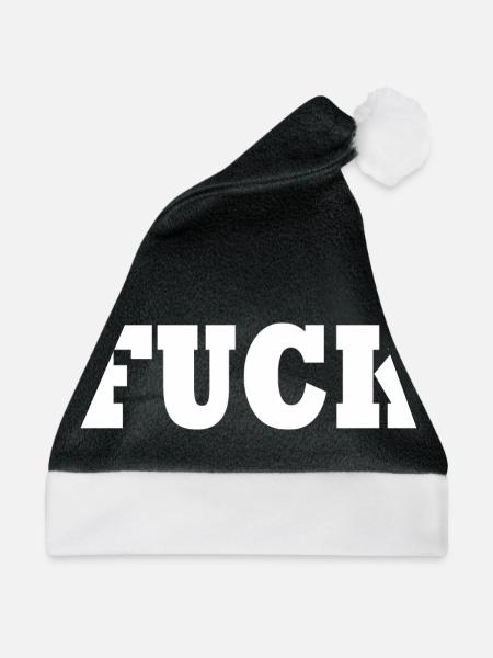 Fuck - Weihnachtsmütze - Schwarz/Weiß - Vorne