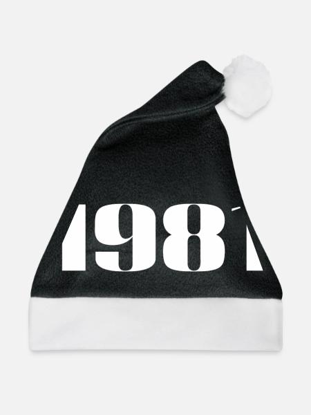 1981 - Geschenk geboren im Jahr 1981 - Weihnachtsmütze - Schwarz/Weiß - Vorne
