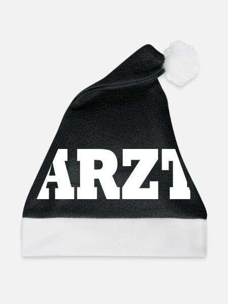 Arzt - Weihnachtsmütze - Schwarz/Weiß - Vorne