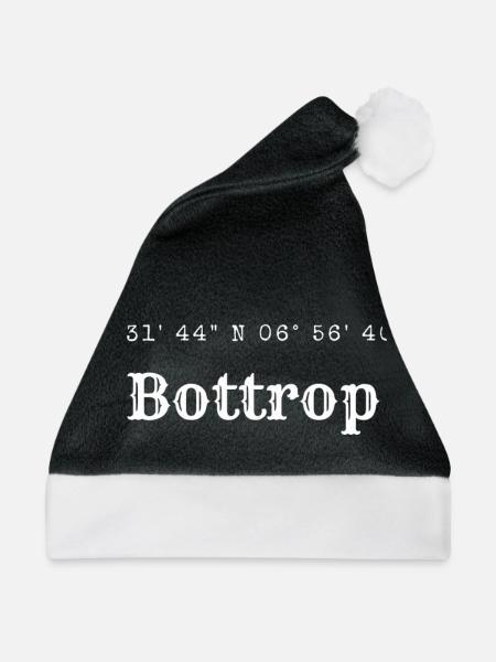 Bottrop Koordinaten - Weihnachtsmütze - Schwarz/Weiß - Vorne