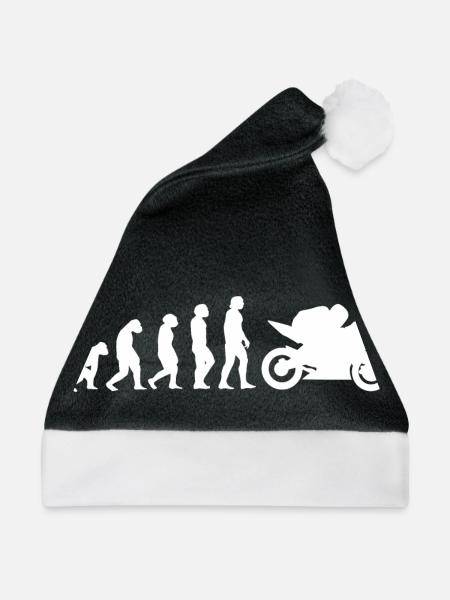 Motorrad Evolution - Weihnachtsmütze - Schwarz/Weiß - Vorne