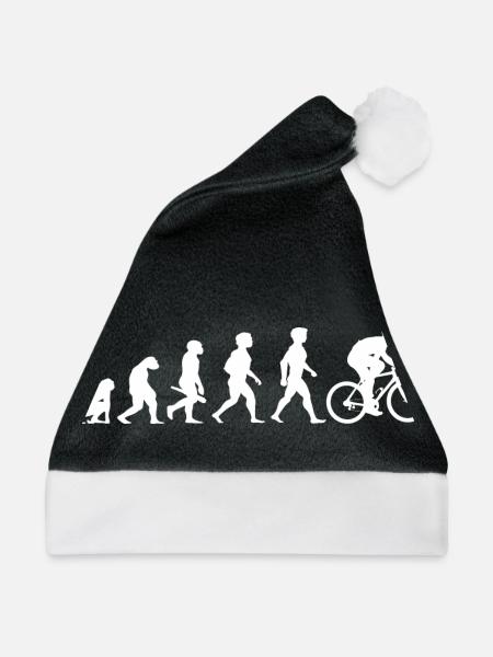 Evolution Fahrrad Radsport Zweirad Sport - Weihnachtsmütze - Schwarz/Weiß - Vorne