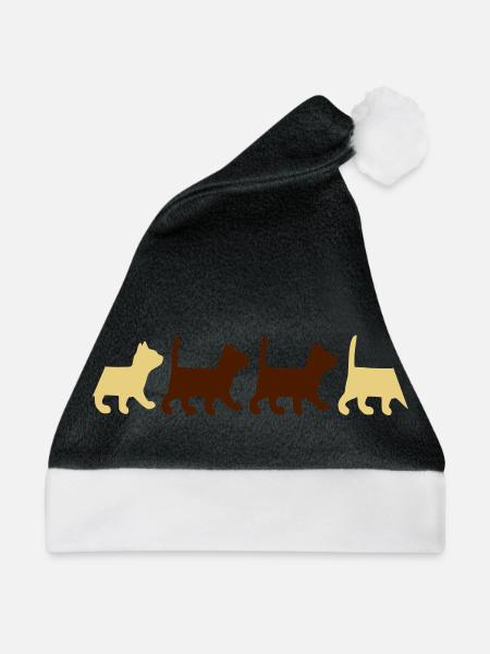 Kleine Katzen gehen - Weihnachtsmütze - Schwarz/Weiß