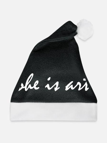 She is art - Weihnachtsmütze - Schwarz/Weiß - Vorne