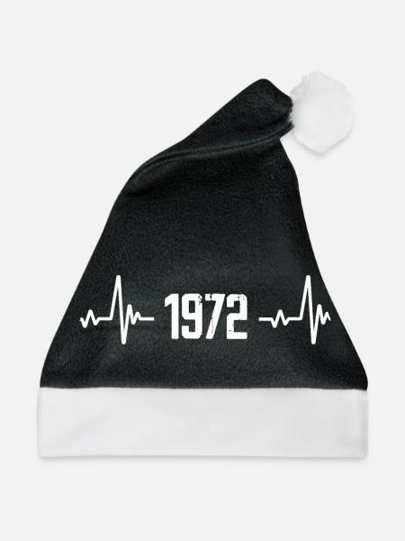1972 - Jahrgang 1972 - vintage 1972 - Weihnachtsmütze - Schwarz/Weiß - Vorne