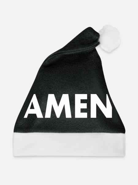 Amen - Weihnachtsmütze - Schwarz/Weiß - Vorne