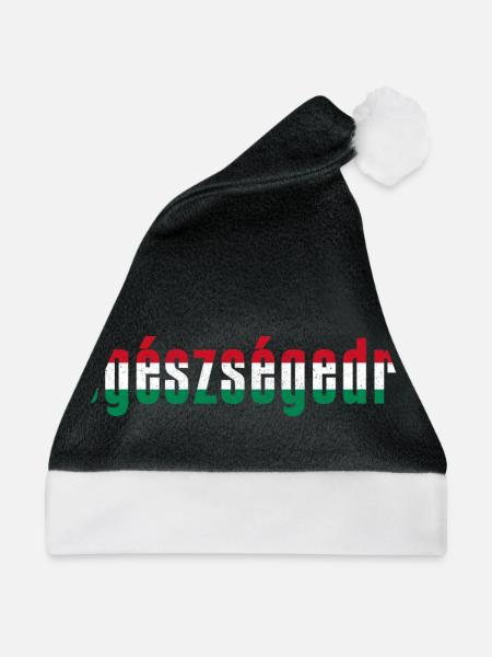 egészségedre - Prost auf Ungarisch - Weihnachtsmütze - Schwarz/Weiß - Vorne