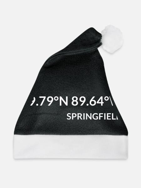 Springfield Illinois USA Koordinaten - Weihnachtsmütze - Schwarz/Weiß - Vorne