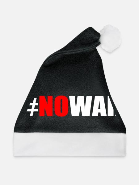 No war - Weihnachtsmütze - Schwarz/Weiß - Vorne