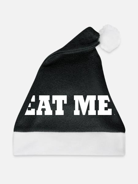 Eat me - Weihnachtsmütze - Schwarz/Weiß - Vorne