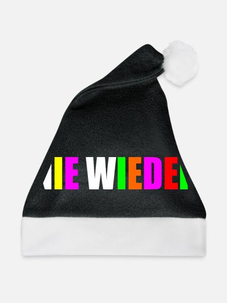 Nie wieder - Weihnachtsmütze - Schwarz/Weiß - Vorne