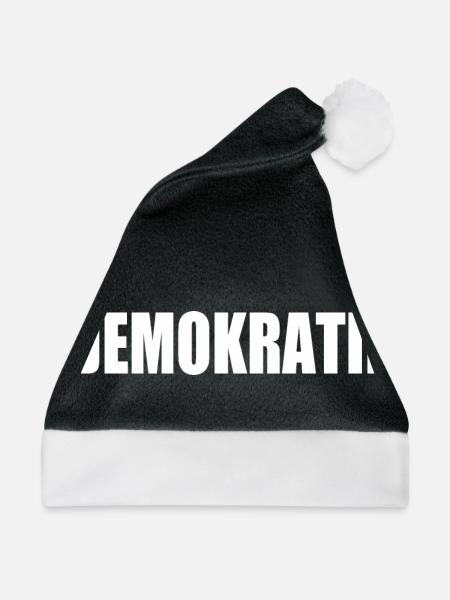 Demokratie - Weihnachtsmütze - Schwarz/Weiß - Vorne