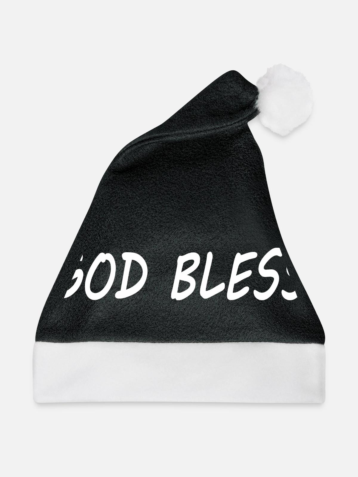 God bless - Weihnachtsmütze - Schwarz/Weiß - Vorne