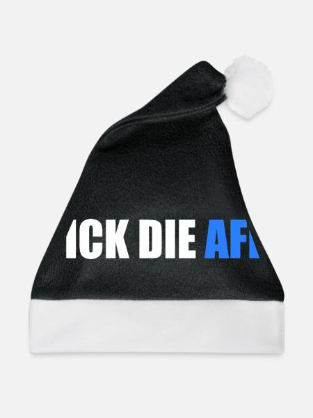 Fick die afd - Weihnachtsmütze - Schwarz/Weiß - Vorne