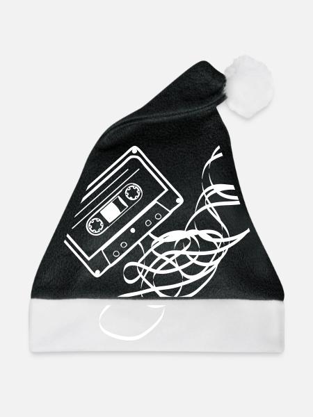 Cassette Salat - Weihnachtsmütze - Schwarz/Weiß - Vorne