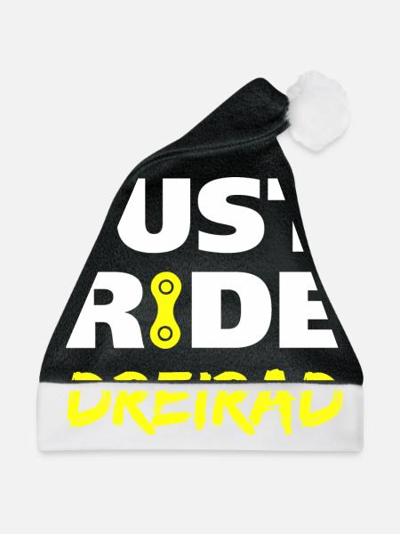 Just ride Dreirad Geschenk - Weihnachtsmütze - Schwarz/Weiß