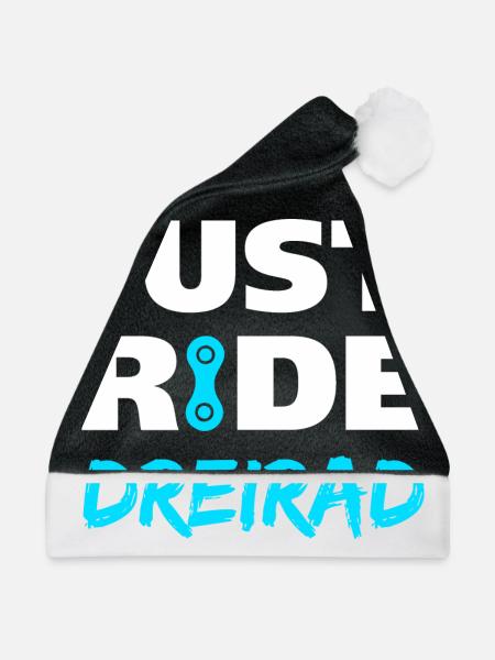 Just ride Dreirad Geschenk - Weihnachtsmütze - Schwarz/Weiß - Vorne