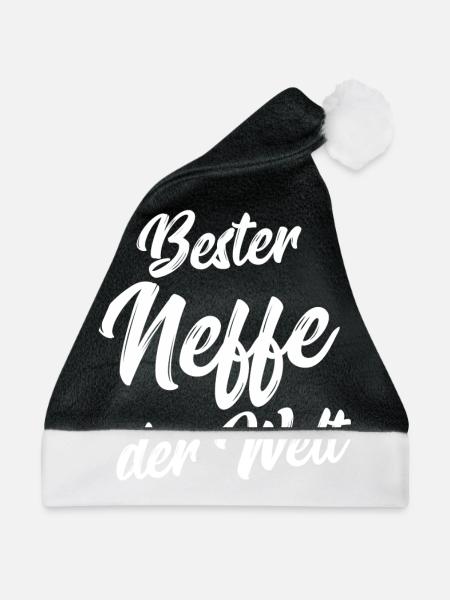 Neffe Geschenk | Bester Neffe der Welt - Weihnachtsmütze - Schwarz/Weiß