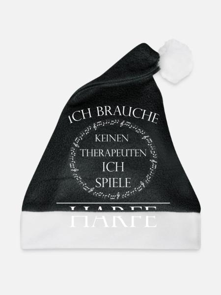 Harfe Instrument Geschenk - Weihnachtsmütze - Schwarz/Weiß