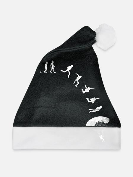 Geschenk Fallschirmspringer Shirt Skydiver T-Shirt - Weihnachtsmütze - Schwarz/Weiß
