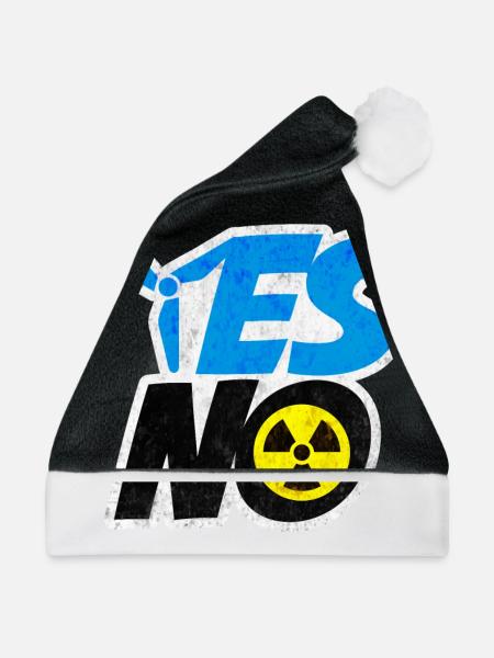 YES Windenergie NO Atomenergie | Umweltschutz - Weihnachtsmütze - Schwarz/Weiß