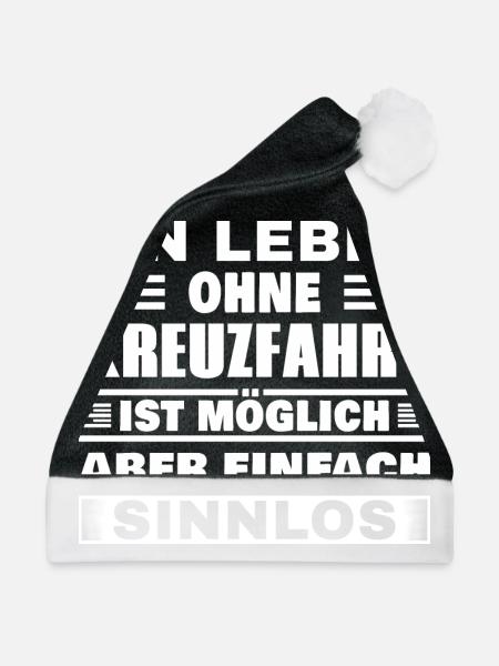 Leben ohne Kreuzfahrt ist sinnlos - Weihnachtsmütze - Schwarz/Weiß - Vorne