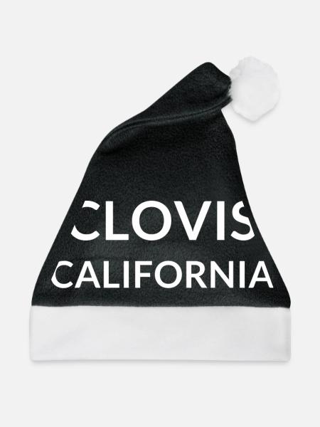 Clovis California USA - Weihnachtsmütze - Schwarz/Weiß