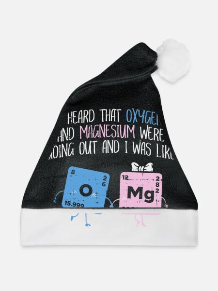 CHEMISTRY SCIENCE: OXYGEN AND MAGNESIUM GESCHENK - Weihnachtsmütze - Schwarz/Weiß