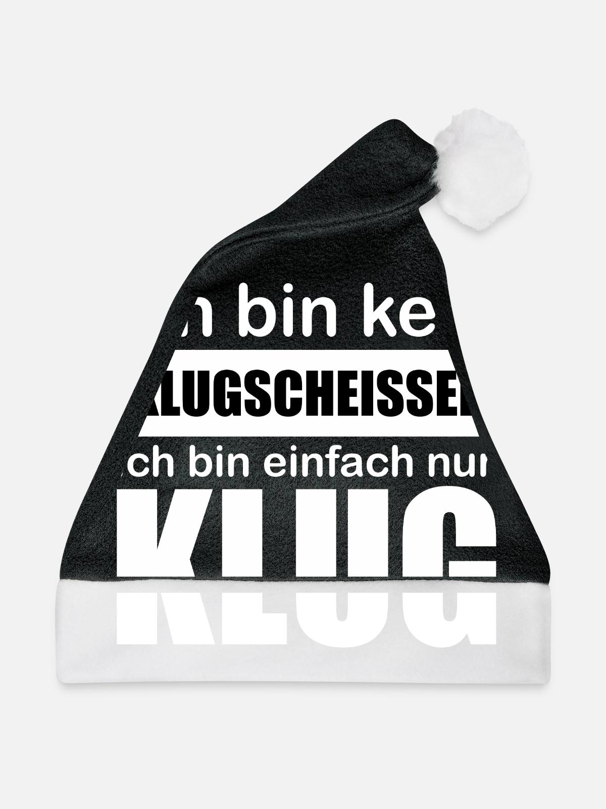 Klugscheißer - Weihnachtsmütze - Schwarz/Weiß - Vorne