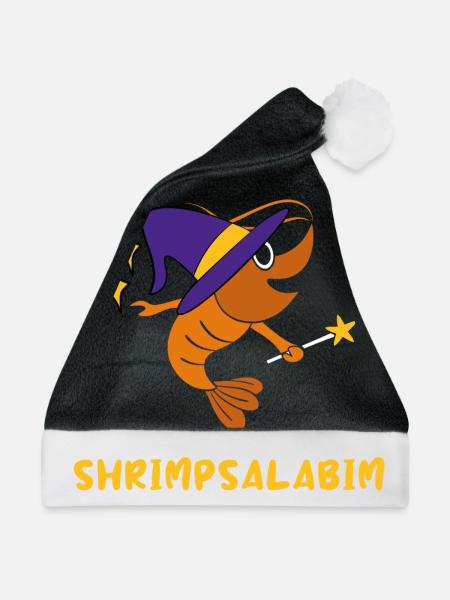 Shrimpsalabim Magier Shrimp Garnele witzig - Weihnachtsmütze - Schwarz/Weiß
