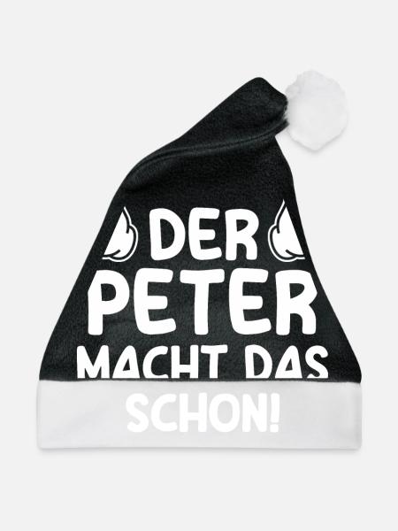 Peter - Weihnachtsmütze - Schwarz/Weiß - Vorne
