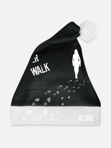 FRAU & HUND NEVER WALK ALONE - Weihnachtsmütze - Schwarz/Weiß