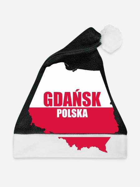 Polska Gdańsk Danzig Polen Geschenk Gdansk - Weihnachtsmütze - Schwarz/Weiß - Vorne