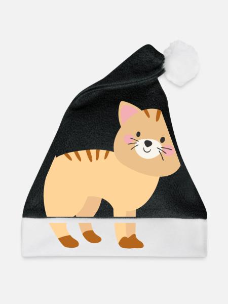 Süße Katze - Weihnachtsmütze - Schwarz/Weiß