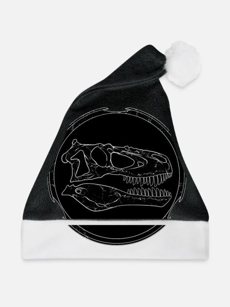 Daspletosaurus Fossilschädel - Weihnachtsmütze - Schwarz/Weiß