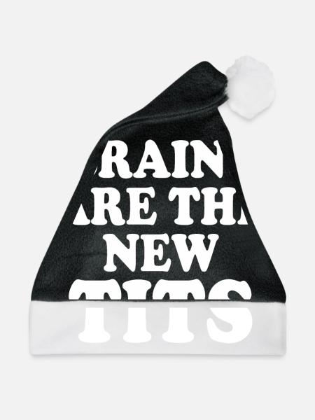 brains are the new tits - Weihnachtsmütze - Schwarz/Weiß - Vorne